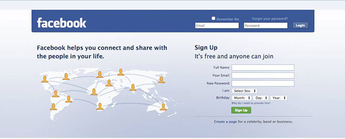 Changing face of facebook from 2004 up to now 2009