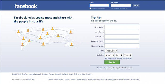 Changing face of facebook from 2004 up to now 2011