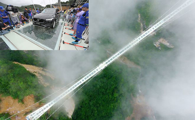 China to open the world's longest and highest glass bridge. 
