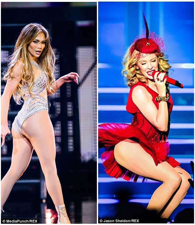 J Lo and Kylie Minogue