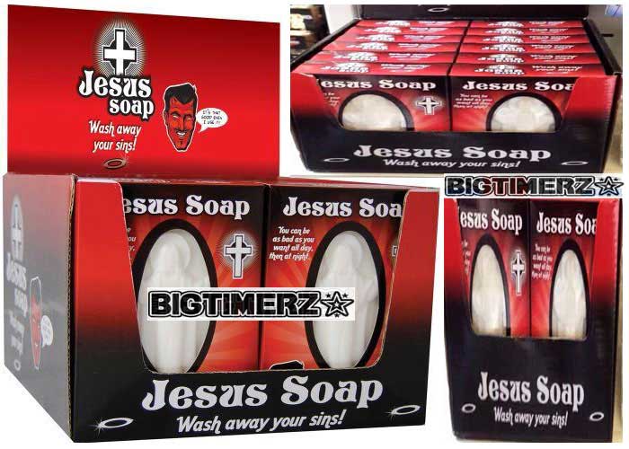 Jesus soap that washes your sins away. 