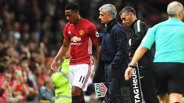 Jose Mourinho and Anthony Martial at Man United. 