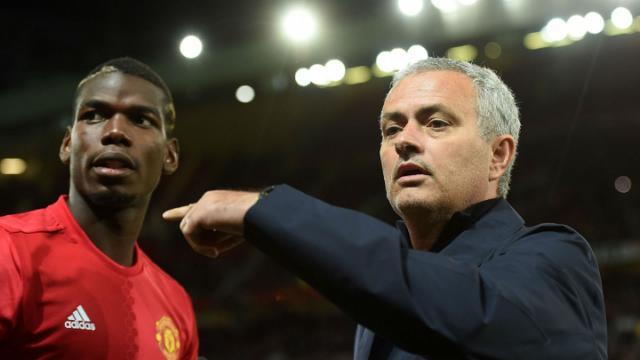 Jose Mourinho and Paul Pogba at Manchester United. 