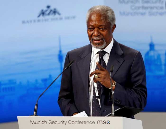 Kofi Annan leads Rakhine State peace efforts. 