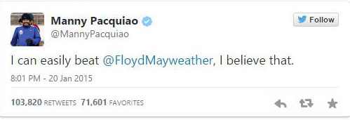 Manny Pacquiao I can beat Floyd Mayweather