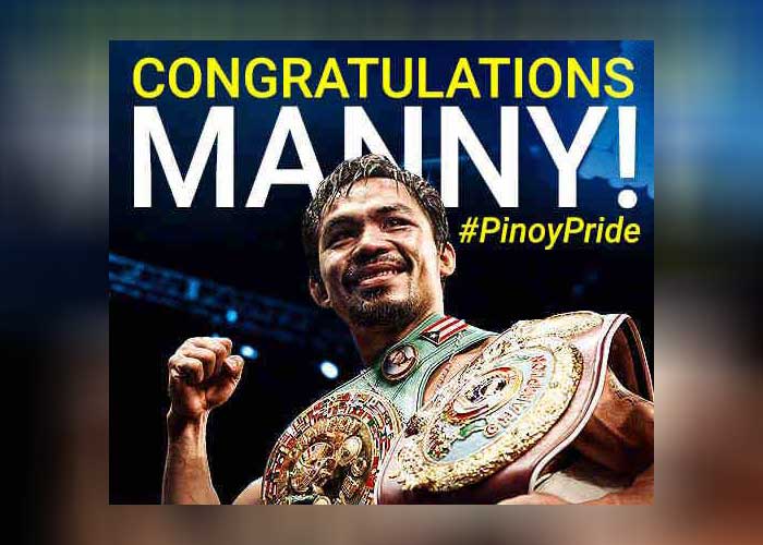 Manny Pacquiao wins. 