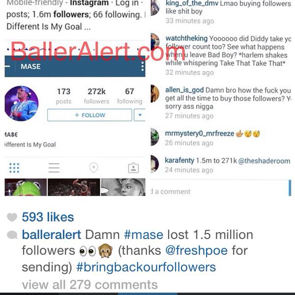 Mase loses his Instagram account 2