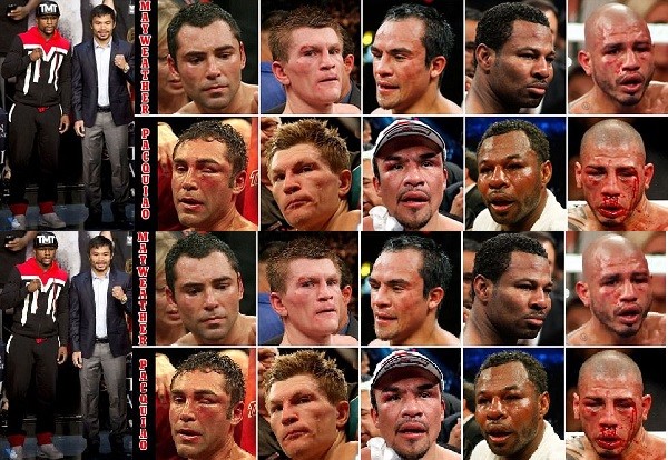 Mayweather Pacquiao against past opponents. 