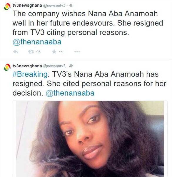 Nana Aba Anamoah tweets