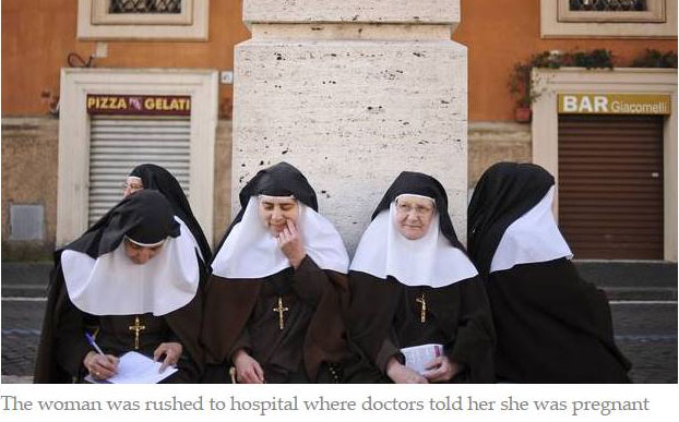 Nun gets pregnant. 