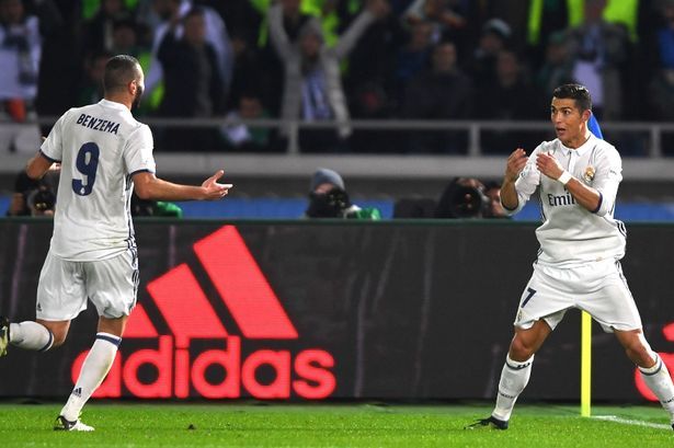Cristiano Ronaldo scores a hat trick against Kashima Antlers in Japan. 