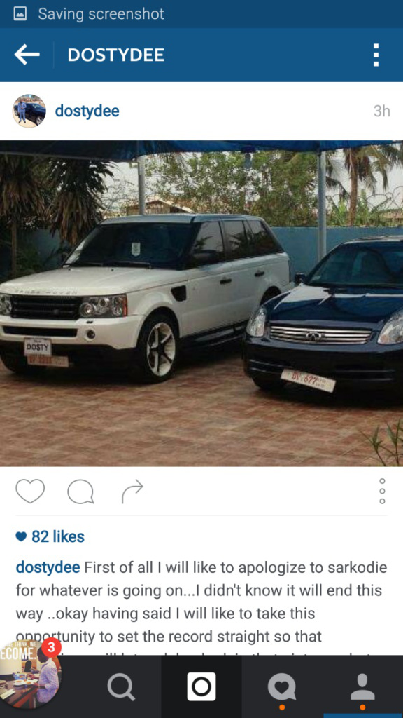 Sarkodie car theft cace Dosty Gee