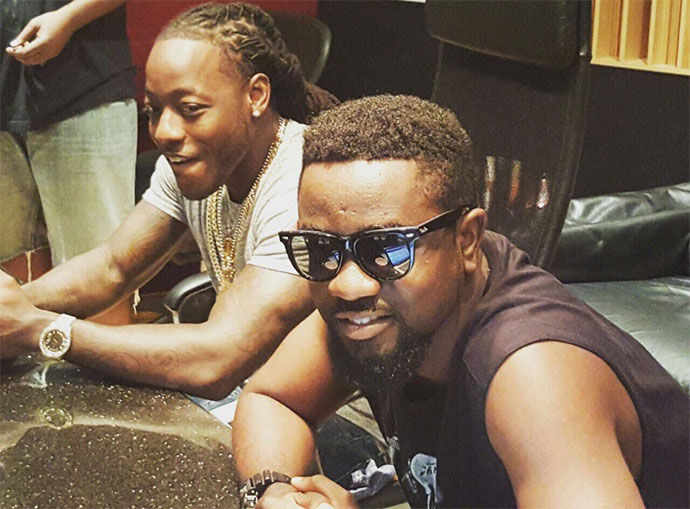 Sarkodie records with American hip-hop artiste Ace Hood [See Photos]