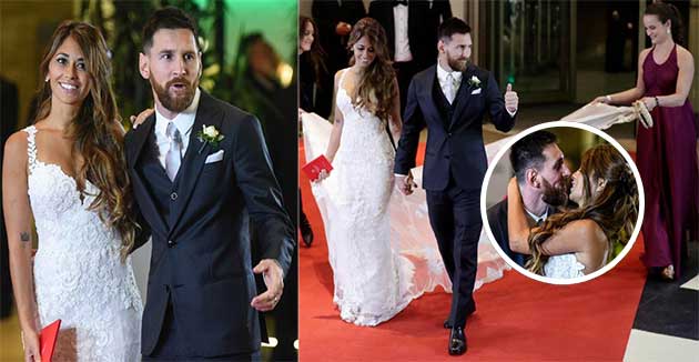 Lionel Messi marries his sweetheart Antonella Roccuzzo. 