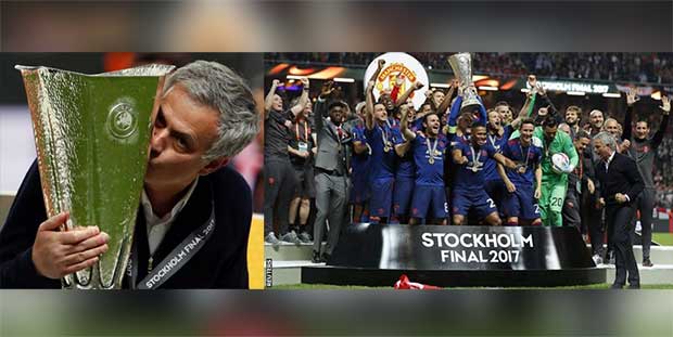 Manchester United wins Europa League title. 