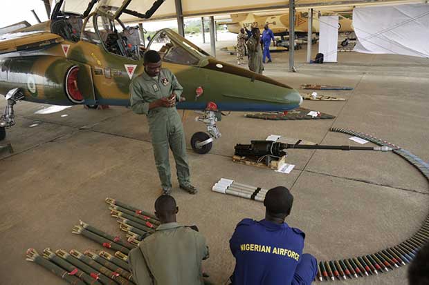Nigeria shows off new air assests. 
