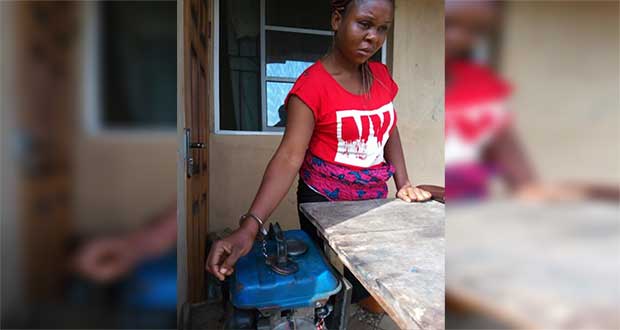 Nigerian wife tied to generator. 