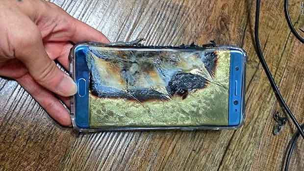 Samsung Galaxy note 7 with battery faults