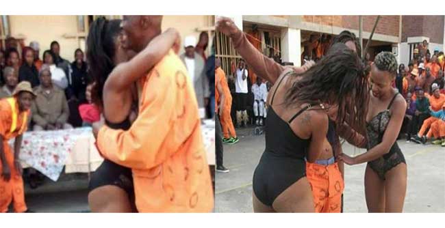 South Africa girls visit prisoners. 