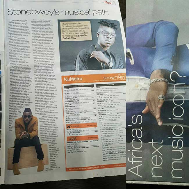 stonebwoy featured in sunday tribune in south africa 2