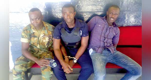 Soldier Policeman Spintex road Lapaz bank robbers arrested. 