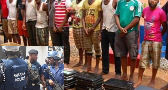 12 ghanaians nigerians arrested over ghs326million umb bank theft. 