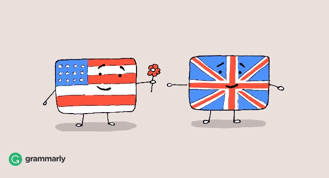 The difference between British and American English. 