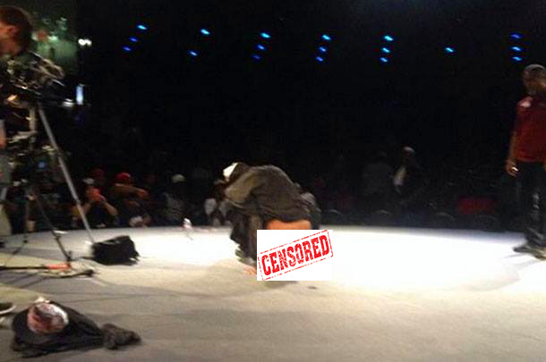 Shocking: Prominent battle rapper tries to sh*t on stage for...