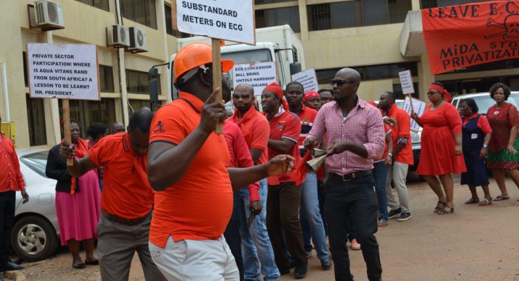 ECG workers on demo. 