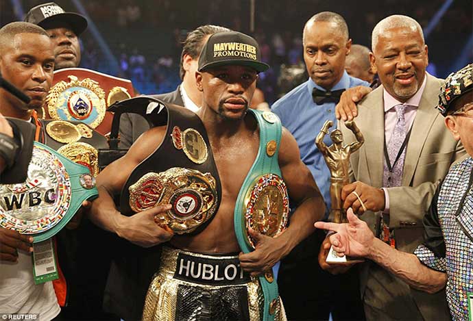 Floyd Maywaether to relinquish all his titles. 