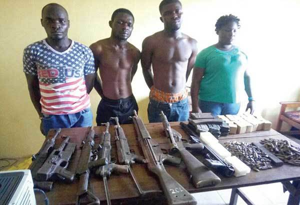 Four persons arrested with guns at Ashaiman in Tema. 