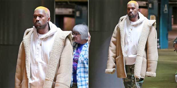 Kanye West leaving the movie theater in Los Angeles. 