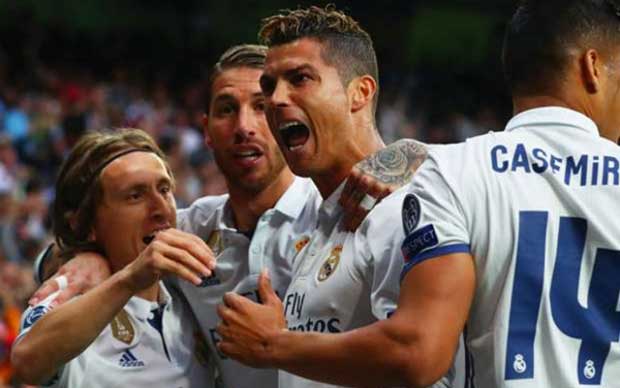 Cristiano Ronaldo champions league hat-trick. 