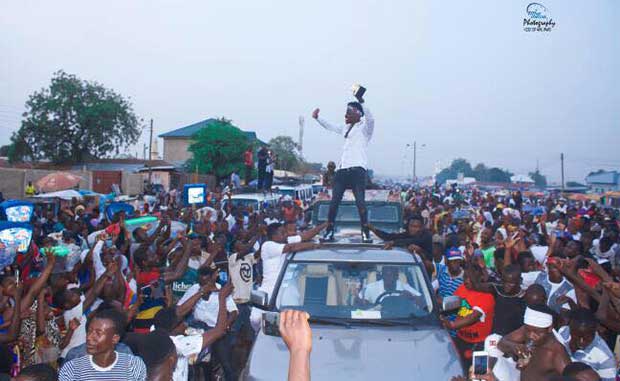 Fancy Gadam receives heroic welcome in Tamale