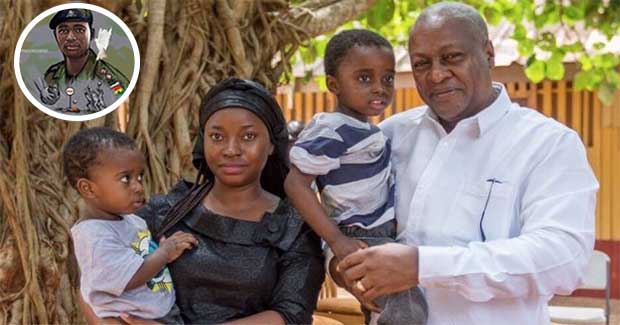 John Mahama visits widow and kids of Major Mahama. 