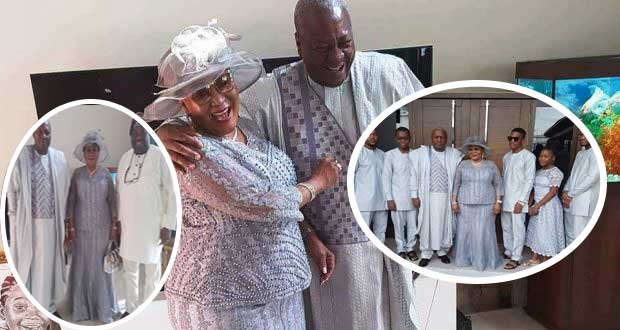 John Mahama and wife Lordina renew wedding vows. 