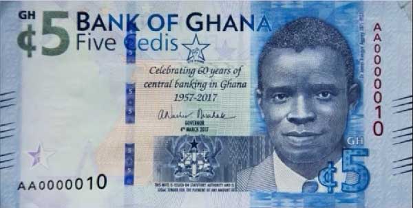 new 5 ghc note front