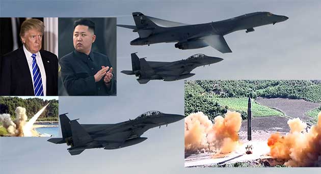 North Korea warns US over practice bomb run. 