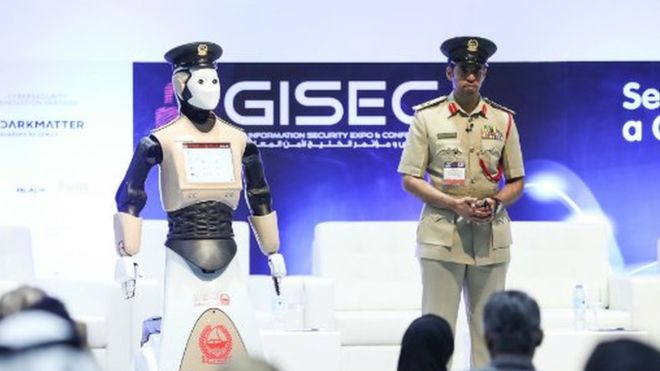 Dubai robot police on duty. 