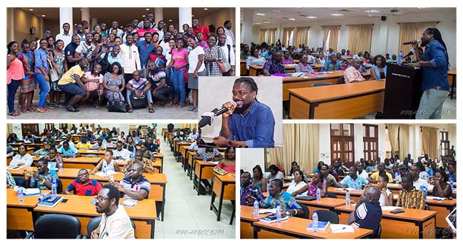 Samini lectures at the University of Ghana, Legon