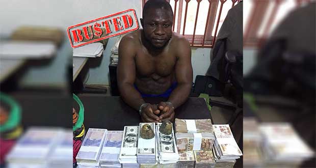 Fake sakawa mallam Latif Abdul Mumuni arrested. 