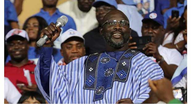 George Oppong Weah president of Liberia. 