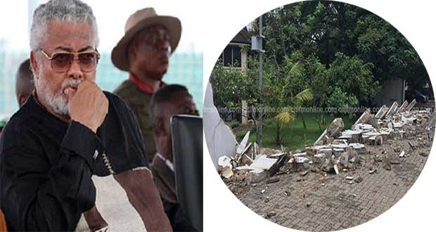 JJ Rawlings wall breaks down by heavy rains. 