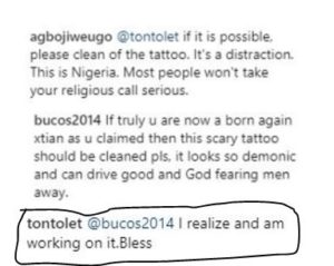 tonto dikeh born again christian with 57 tattoos 2